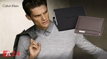 Oriģināli Calvin Klein vīriešu maki no dabīgās ādas melnā vai brūnā krāsā -51%