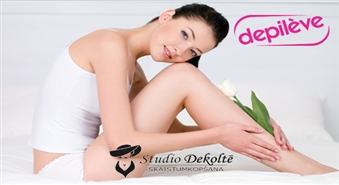 Bikini (pilnā) vaksācija VAI kāju vaksācija salonā “Studio Dekoltē” ar  55% atlaidi!