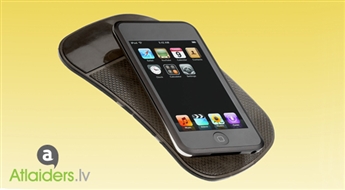 Anti-slip tepiķītis lieliski turēs jūsu mobilo telefonu, brilles, MP3 vai GPS– tikai par 1,59 Ls!