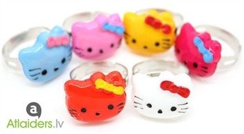 2 mīļi un skaisti gredzentiņi mazai meitenītei ar bizbizmārītes, Hello Kitty, Angry Bird vai lācīšu figūriņām!