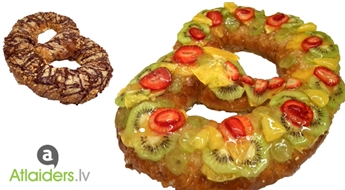 Угостите своих гостей самым вкусным Рождественским кренделем! HAČAPURI предлагает:  Шоколадный крендель с орехами (1,5 Кг) или крендель с фруктами со скидкой 50%!