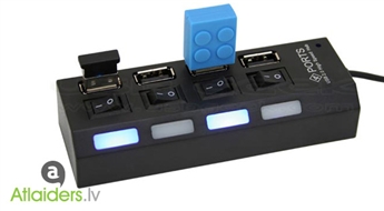 USB habs ar katra porta atsevišķu slēdzi – tagad tikai par 9,99 EUR!