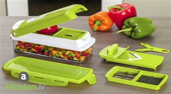 Lielisks virtuves palīgs! Daudzfunkcionāls dārzeņu smalcinātājs “Nicer Dicer Plus” – tagad tikai par 17.99 EUR!