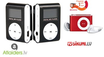 Kompakts un ērts mini MP3 atskaņotājs bez displeja VAI ar displeju! Cenas sākot ar 5.59 EUR!