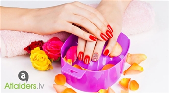 Manikīrs ar profesionālo Shellac VINYLUX nagu laku + DĀVANĀ: uzacu vai skropstu korekcija vai krāsošana pēc izvēles salonā „Orhideja” ar 50% atlaidi! 7 MINŪTES UN IZKALTIS!