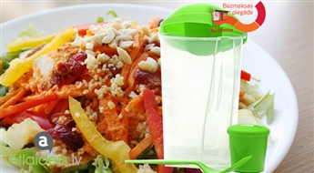 Удобный и практичный переносной контейнер для салата „SALAD CUP Eat on the go!” с вилочкой и емкостью для соуса, сейчас со скидкой 70%! Бесплатная доставка!