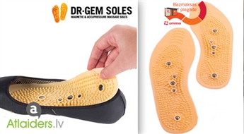 Ārstnieciskās apavu iekšzoles „Dr Gem Soles” ar magnētiem un masāžas elementiem tikai par 3,55 Eur!