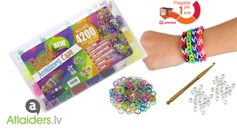 Комплект "Loom Bands" для создания стильных резиновых браслетов – набор с 4200 деталями!