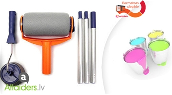 Revolucionārs un ērts krāsošanas rullis Paint Roller ar krāsas rezervuāru jebkādu virsmu krāsošanai tikai par 11,99 EUR!