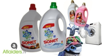 Koncentrēts veļas mazgāšanas gels (3 litri) vai koncentrēti veļas mīkstinātāji (3 litri) SONET!