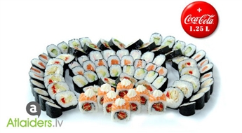 Для ценителей суши - сытный комплект суши Takashi Set 80 шт. + Coca Cola (1,25 л) в подарок от SUSHI CITY