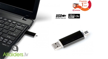 Laba ideja dāvanai! Zibatmiņa ar ietilpību 8 GB ar USB un Micro USB!