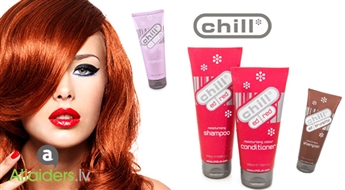 CHILL* matiem ir vairāk jautrības! Šampūns (250ml) + kondicionieris (200ml) blondiem, rudiem-sarkaniem vai tumšiem matiem!