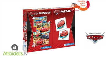 Качественный итальянский комплект для детей Cars: 3 пазлы и игра мемо!