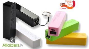 Universālais USB lādētājs Power Bank A5 (2200 mAh) digitālajām ierīcēm – tikai par 6,99 EUR!