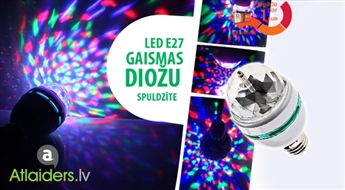 Вращающаяся красочная светодиодная лампочка LED Е27 DISCO лампочка – для вечеринок и мероприятий!