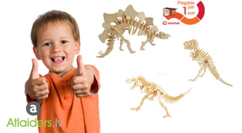 Развивайте ловкость рук и ум! Деревянные 3D-пазлы - динозавры!