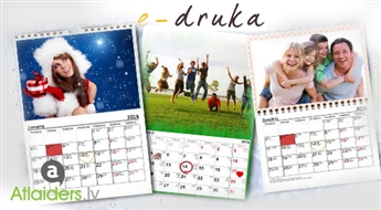 e-druka.lv: Personalizēts spilgts fotokalendārs ar jūsu izvēlētām fotogrāfijām un svarīgiem datumiem!