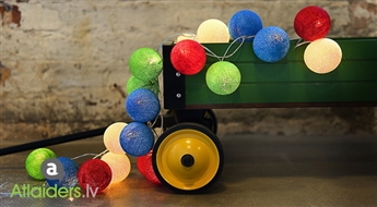 "Cotton Ball Lights" gaismas virtenes ar 20 vai 35 bumbiņām dažādās krāsās!