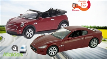Super dāvana jaunajiem autocienītājam! Mini Cooper cabrio vai Maserati Granturismo mašinas modeli!