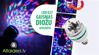 Вращающаяся красочная светодиодная лампочка  DISCO LED Е27 DISCO лампочка – для вечеринок и мероприятий!