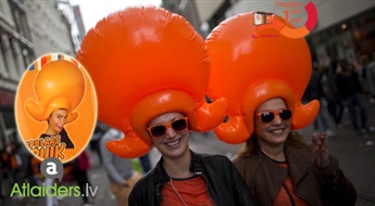 Gigantiska oranža piepūšama paruka! Esi pamānāms ballītē!