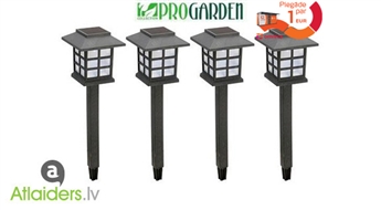 LED dārza lampas (4 gab.) Ērts apgaismojums patīkamai atpūtai dārzā vakarā!