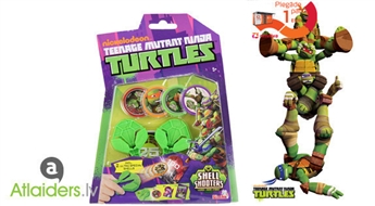 TURTLES komplekts ar 2 bruņu šāvējiem, 6 diskiem un diviem mērķiem!