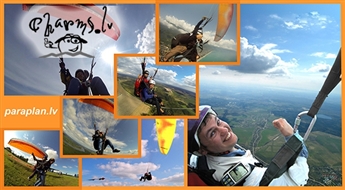 Lidojums paraplānā tandēmā ar instruktoru (līdz 900 m augstumam)