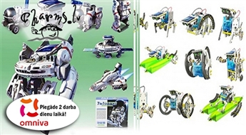 Solar Robot Kit 7in1 vai 14in1 konstruktors ar saules baterijām