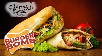Burger Bomb: КУРИНЫЙ или FALAFEL  кебаб (S, M, L)