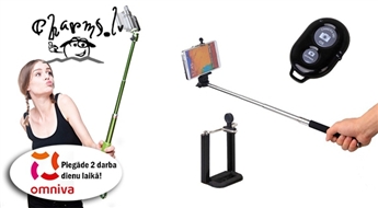 Pašportretu statīvs SELFIE STICK + tālvadības pults