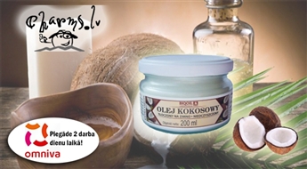 100% kokosriekstu eļļa auksti spiesta nerafinēta Extra Virgin 200 ml
