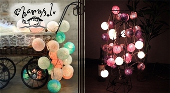 Световые гирлянды Cotton Ball Lights из 20 или 35 шариков разных цветов