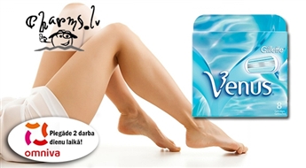 Nevainojami gluda ādai: GILLETTE VENUS 8 skūšanās asmeņu komplekts