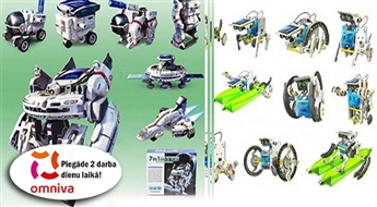 Solar Robot Kit 7in1 vai 14in1 konstruktors ar saules baterijām