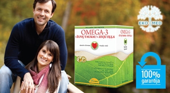 Uztura bagātinātājs veselai sirdij: Omega-3 + zivju eļļa (60 kapsulas) no Ekomed - 51%
