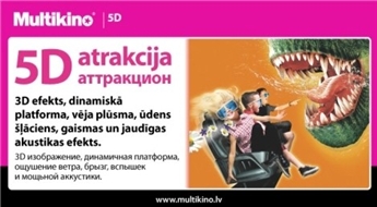 MULTIKINO: biļete uz JEBKURU 5D filmu – 50% Pārkāp realitātes robežas!