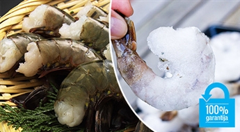 Īpaša delikatese jūras velšu cienītājiem! Saldētas tīģergarneles čaulā (1 kg iepakojumā) - 40%