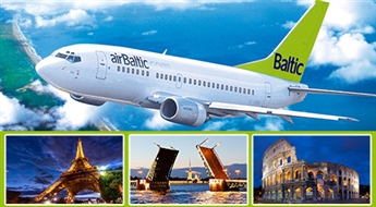 Dāvanu karte Ls 14 vērtībā februāra lidojumiem ar airBaltic uz jebkuru galamērķi - 93% Slēpes vari ņemt līdzi bez maksas!