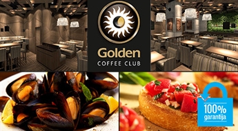 Romantiska četru ēdienu maltīte diviem restorānā Golden Coffee, Vecrīgā - 50%