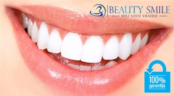 Par 2-8 toņiem gaišāki zobi 1 h laikā! Saudzīga zobu balināšanas procedūra kosmetoloģijas kabinetā Beauty Smile – 50%