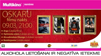 MULTIKINO „Oskaru filmu nakts”: „Argo”, „Optimista stāsts”, „Atsvabinātais Džango” un „Nožēlojamie” - 73%