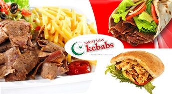 Lielais vistas vai liellopa kebabs vai MIX GIROSS ar frī kartupeļiem, salātiem un mērcītēm vai Lielais veģetārais kebabs kebabnīcā „Pakistānas Kebabs” (HALAL) Rīgas centrā - 50%