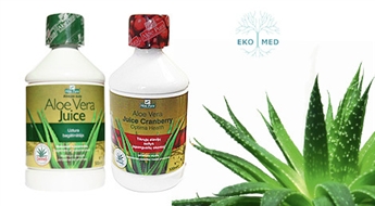 EkoMed: 100% dabīgā ALOE VERA sula (ar vai bez dzērveņu garšas) imūnsistēmas stiprināšanai - 53%