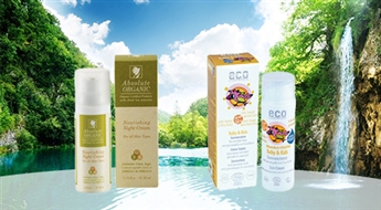 Dabīgā Absolute Organic, Organic Ocean vai ECO Cosmetics kosmētika sejas vai ķermeņa kopšanai līdz - 65%