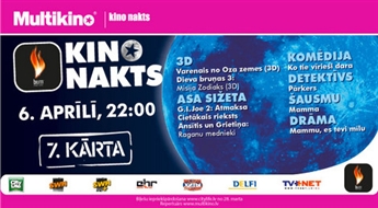 MULTIKINO „Burn Kino Nakts” 7. kārta: komēdijas, šausmu filmas, drāmas, trilleri, 3 D - kopā 9 filmas vienā naktī - 72%