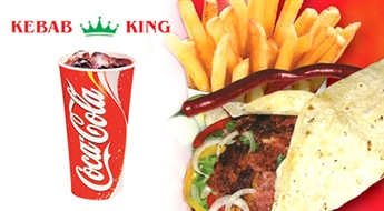 KEBAB KING (Marijas iela 25): lielais vistas vai liellopa kebabs + mazie frī kartupeļi + Coca Cola, Sprite vai Fanta - 50%