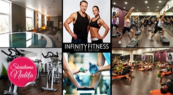 INFINITY FITNESS mēneša abonements: nodarbību, trenažieru zāles un SPA zonas apmeklējums jebkurā laikā - 49%