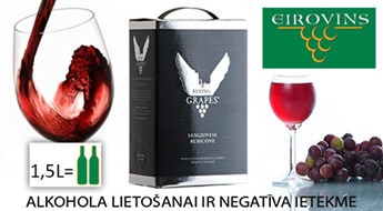 Eirovīns: itāļu sarkanvīns Flying Rubicone Sangiovese 1,5 l iepakojumā -48%